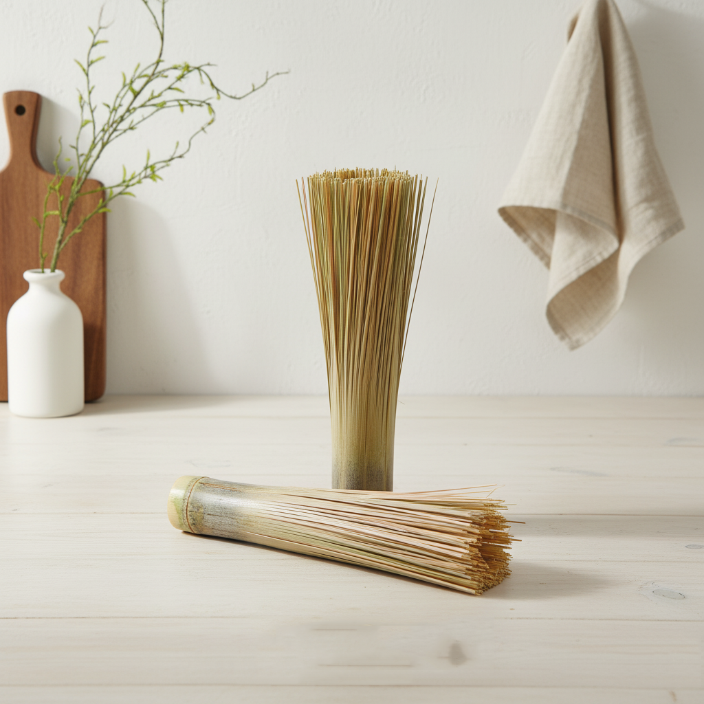 Eco-Friendly Bamboo Brush | Handmade Natural Bamboo Brush |Scrub Brush for Cast Iron, Nonstick & BBQ Grills