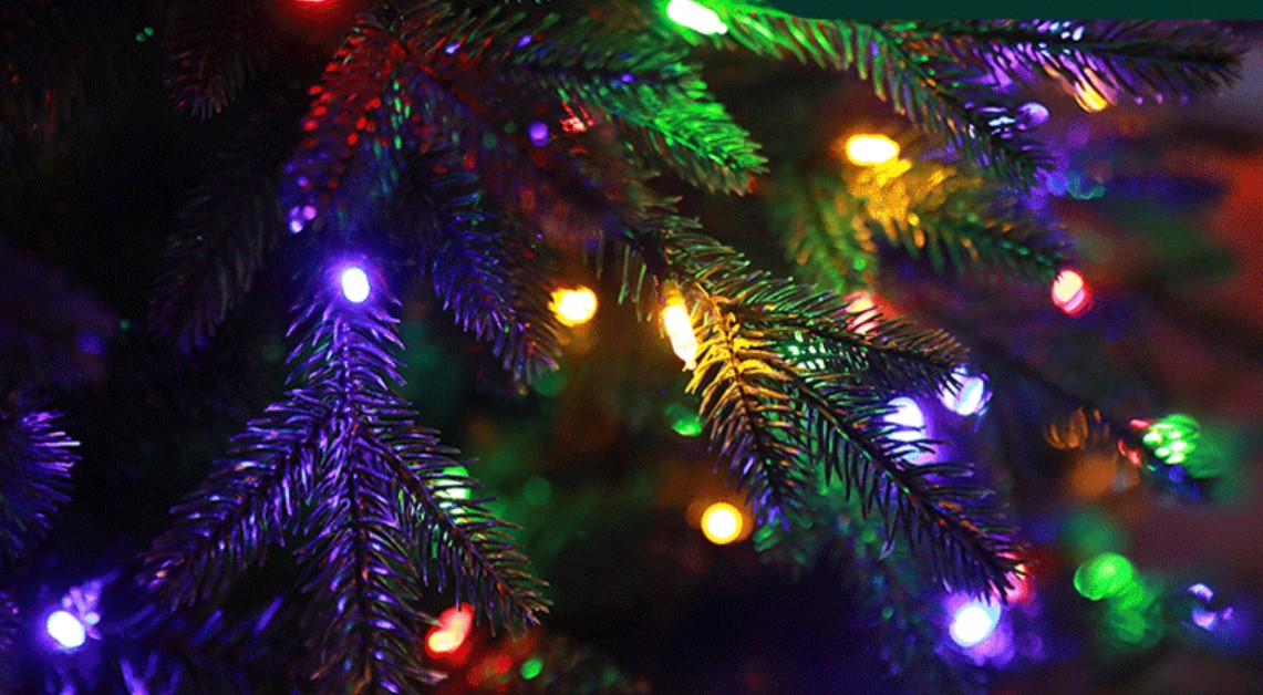Christmas tree with colorful lighting