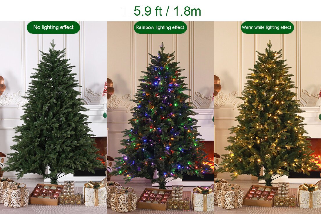 Different Christmas trees' effect