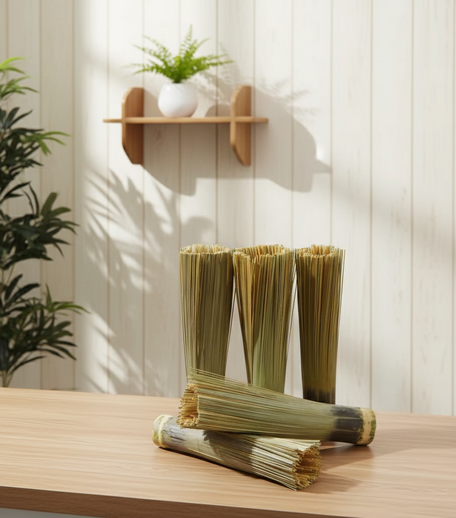 Eco-Friendly Bamboo Brush | Handmade Natural Bamboo Brush |Scrub Brush for Cast Iron, Nonstick & BBQ Grills