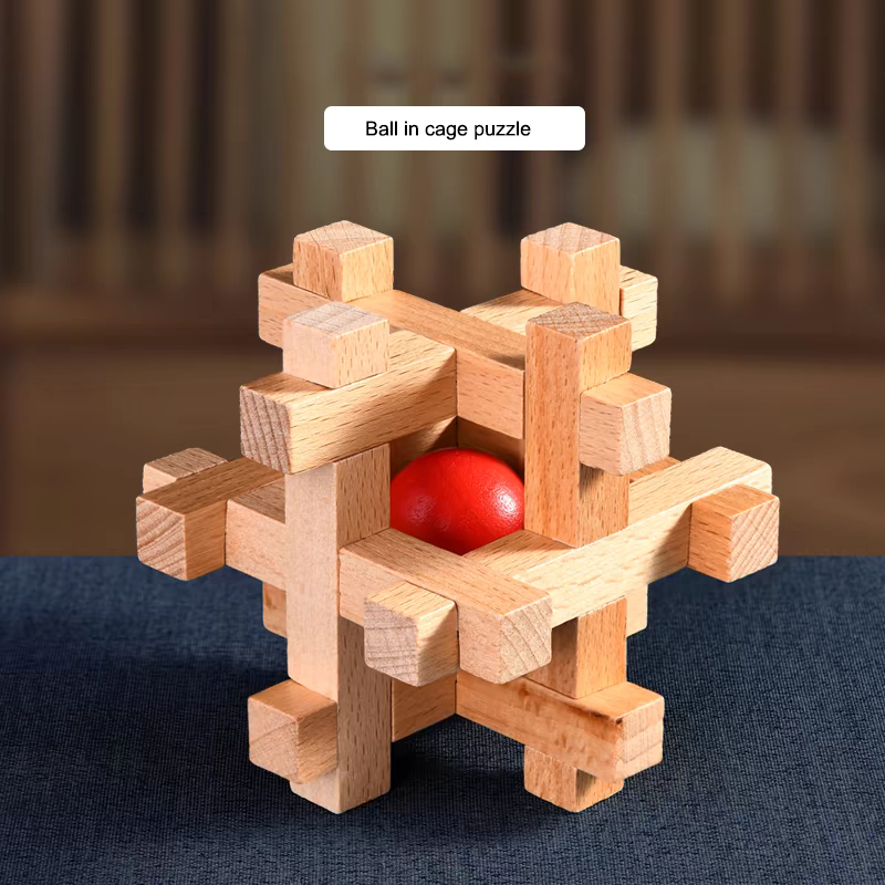 3D Small Wooden Puzzles, Chinese Wood Puzzle, Luban Lock puzzle, Puzzle toy