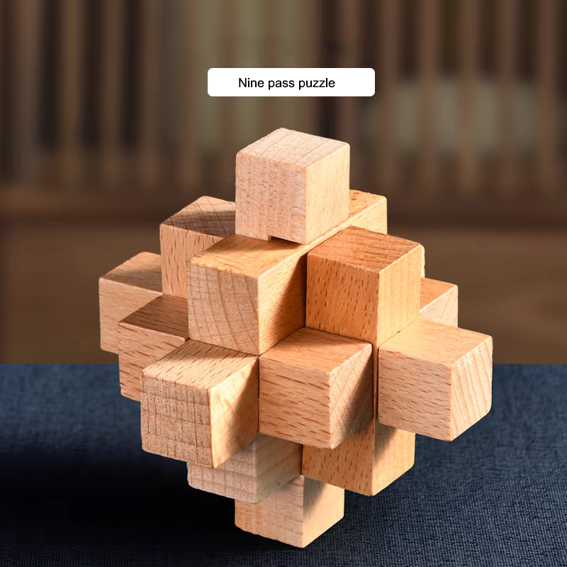 3D Small Wooden Puzzles, Chinese Wood Puzzle, Luban Lock puzzle, Puzzle toy